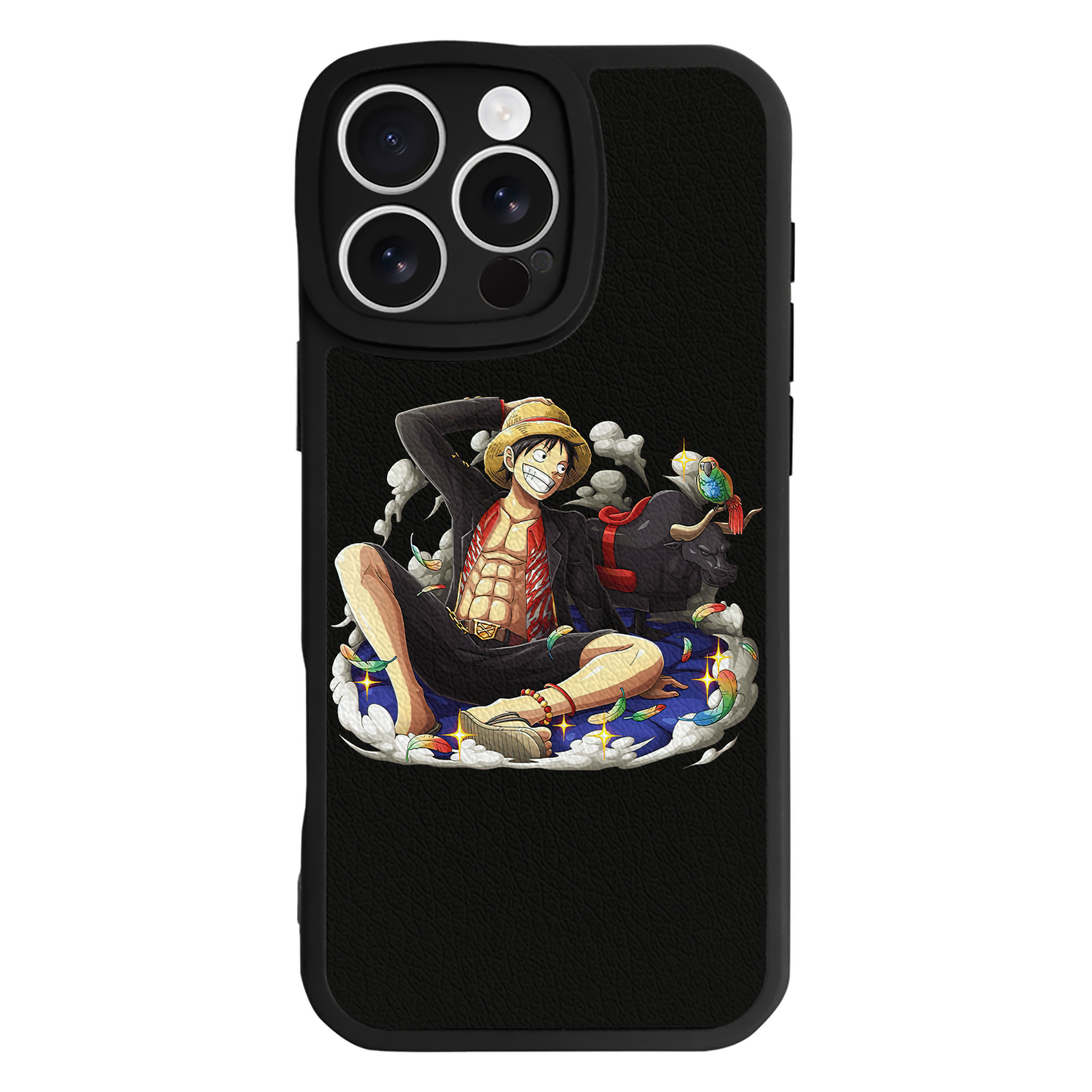（画像用） ワンピース モンキー・D・ルフィ ONE PIECE Monkey D. Luffy 【iPhone 16シリーズ対応】シリコンスマホケース（レザー調） 材質：シリコン